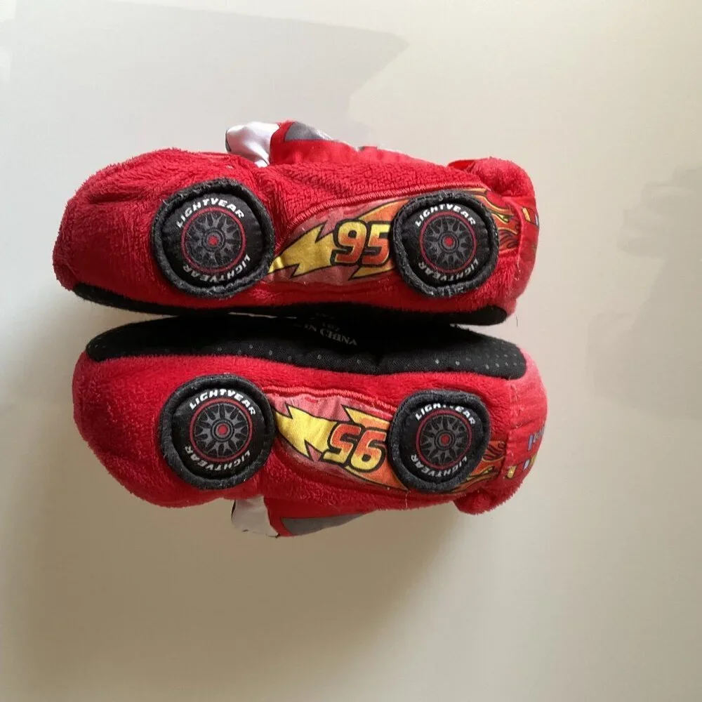Disney Lightning McQueen Plush Slippers Unisex EUC